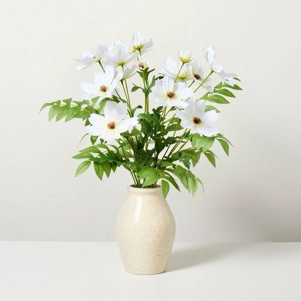 Hearth & Hand Magnolia Faux White Cosmos Floral Arrangement 15x17 Table Decor